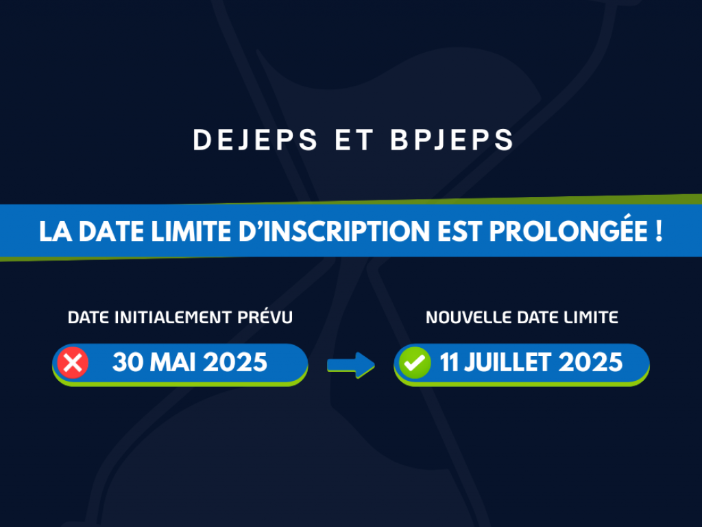 Image de l'actu 'Prolongation des inscriptions au DEJEPS et BPJEPS !'