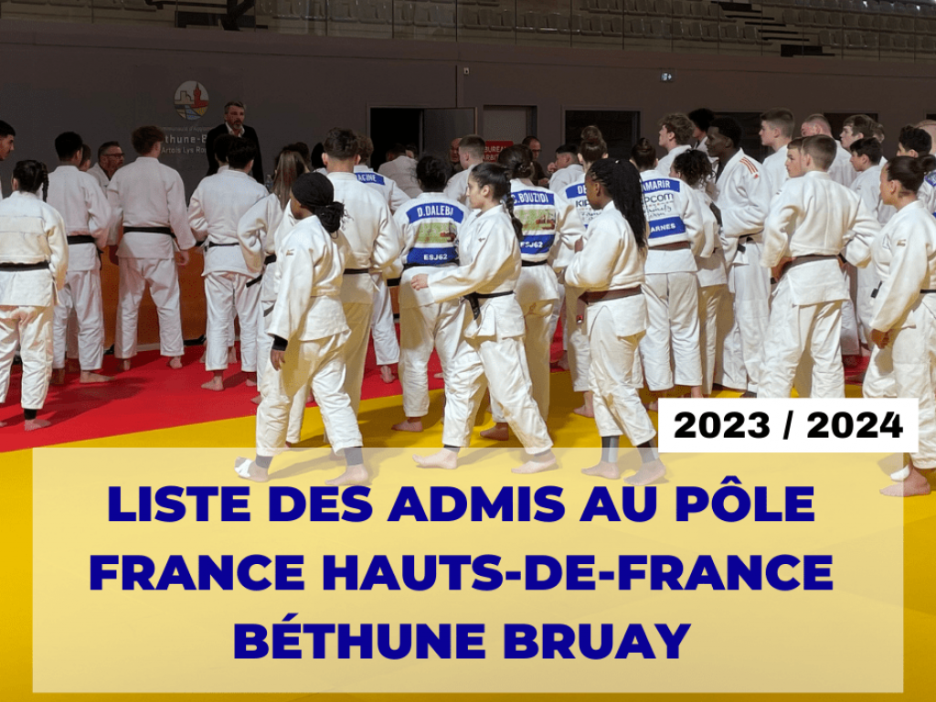Liste des admis au Pôle France HautsdeFrance BéthuneBruay 2023
